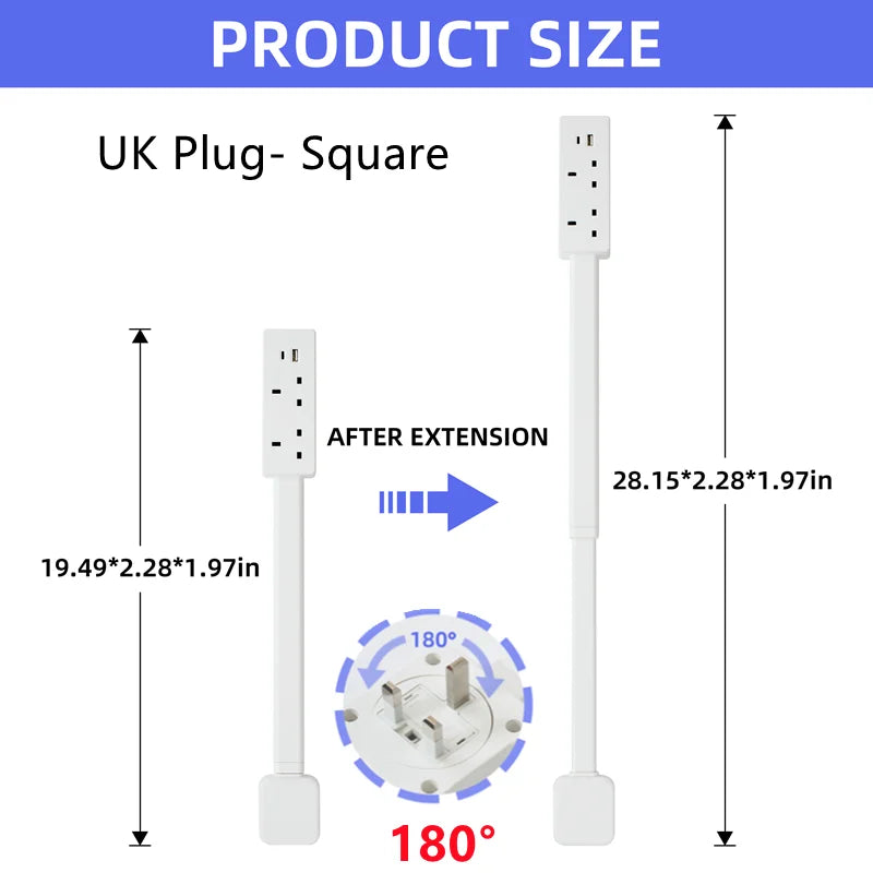 Retractable Socket Rotates Electrical Outlet Extender Charging Extension Power Socket Strip Socket Extender for Sofa Table